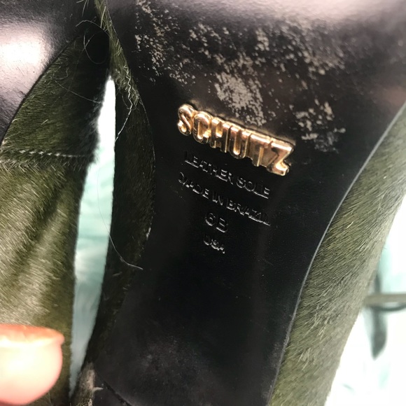 Schutz Green Lace Up Heels - Picture 4 of 8
